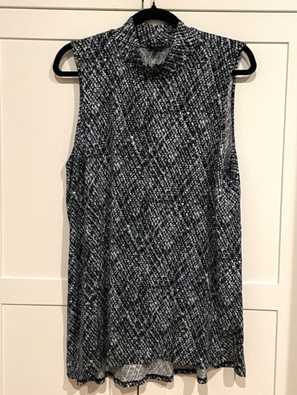 J.Jill Sleeveless Mock Neck Blue multicolor Sleeveless Tunic Top Size Large